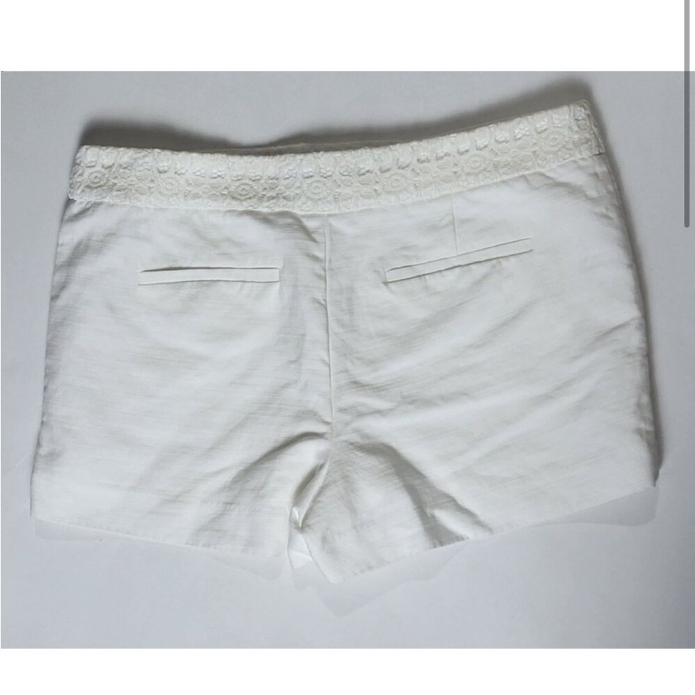LOFT women’s lace trim off white cotton shorts | 12 - Picture 2 of 9